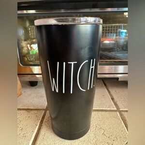 Black Tumbler with Witch Text
